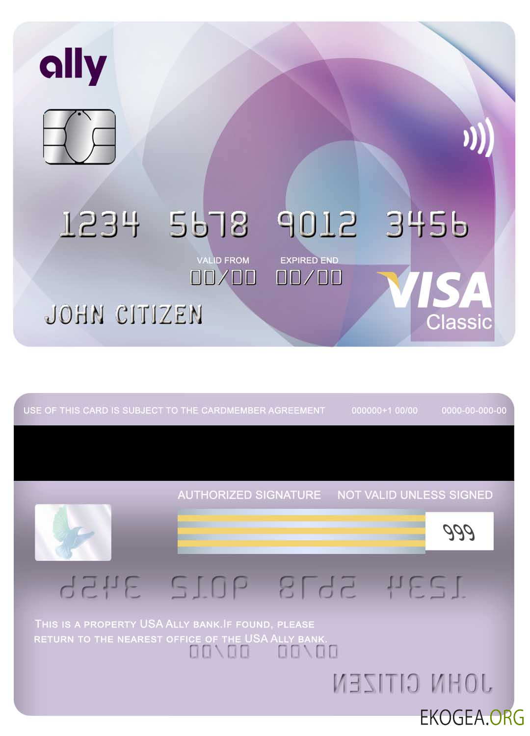 Carte visa classique USA Ally Bank